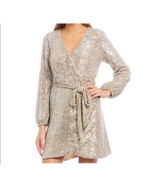 GIANNI BINI SEQUIN WRAP AROUND DRESS size small